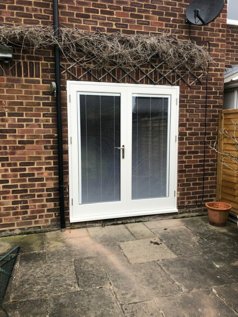 accoya french doors with blinds